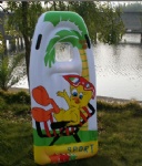 PVC Inflatable Sport Surfboard with 2 handles and transparent window